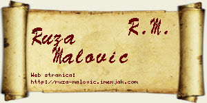 Ruža Malović vizit kartica